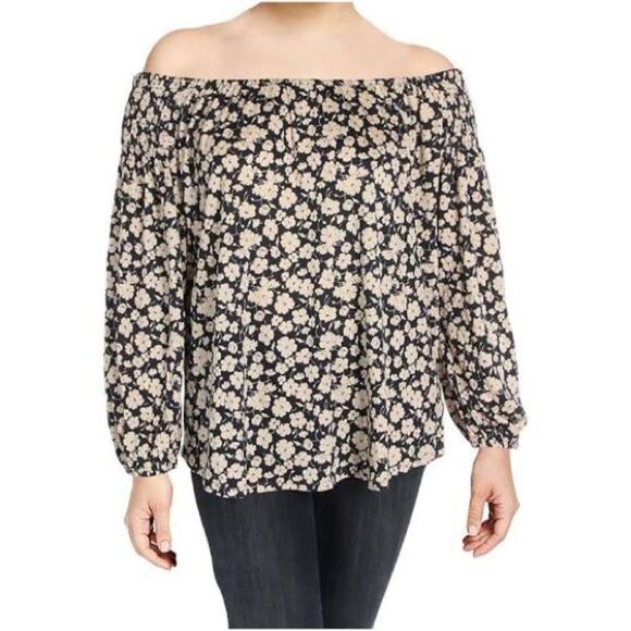 NWOT Lauren Ralph Lauren Womens Modal Blend Smoked Knit Top Navy M - Picture 2 of 6